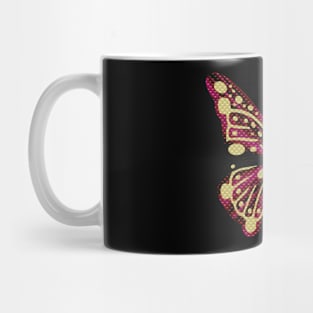 Fantasy Butterfly in Pink Metallic Quilt Mug